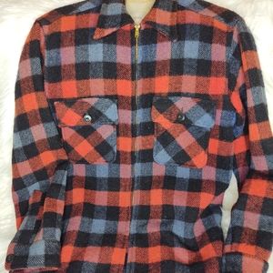 Vintage Sears and Roebuck 60s flannel zip up jacke